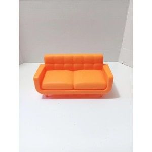 Barbie Dream Doll House Furniture Orange Couch Replacement Accessory
